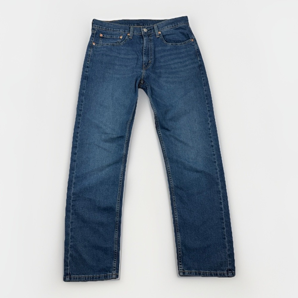Levis 505 Jeans Mens 34 X 32 Blue Medium Wash Denim Straight Leg 100% Cotton